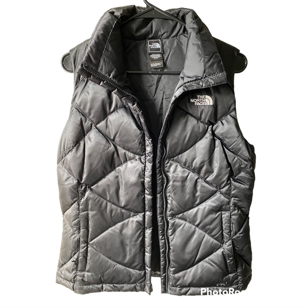 Black North Face Quilted Zip Up Puffer Vest
